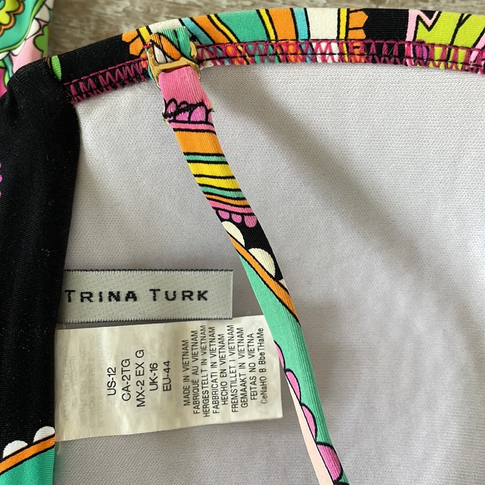 Trina Turk bikini sz 12 top and sz 10 bottoms - Picture 5 of 5